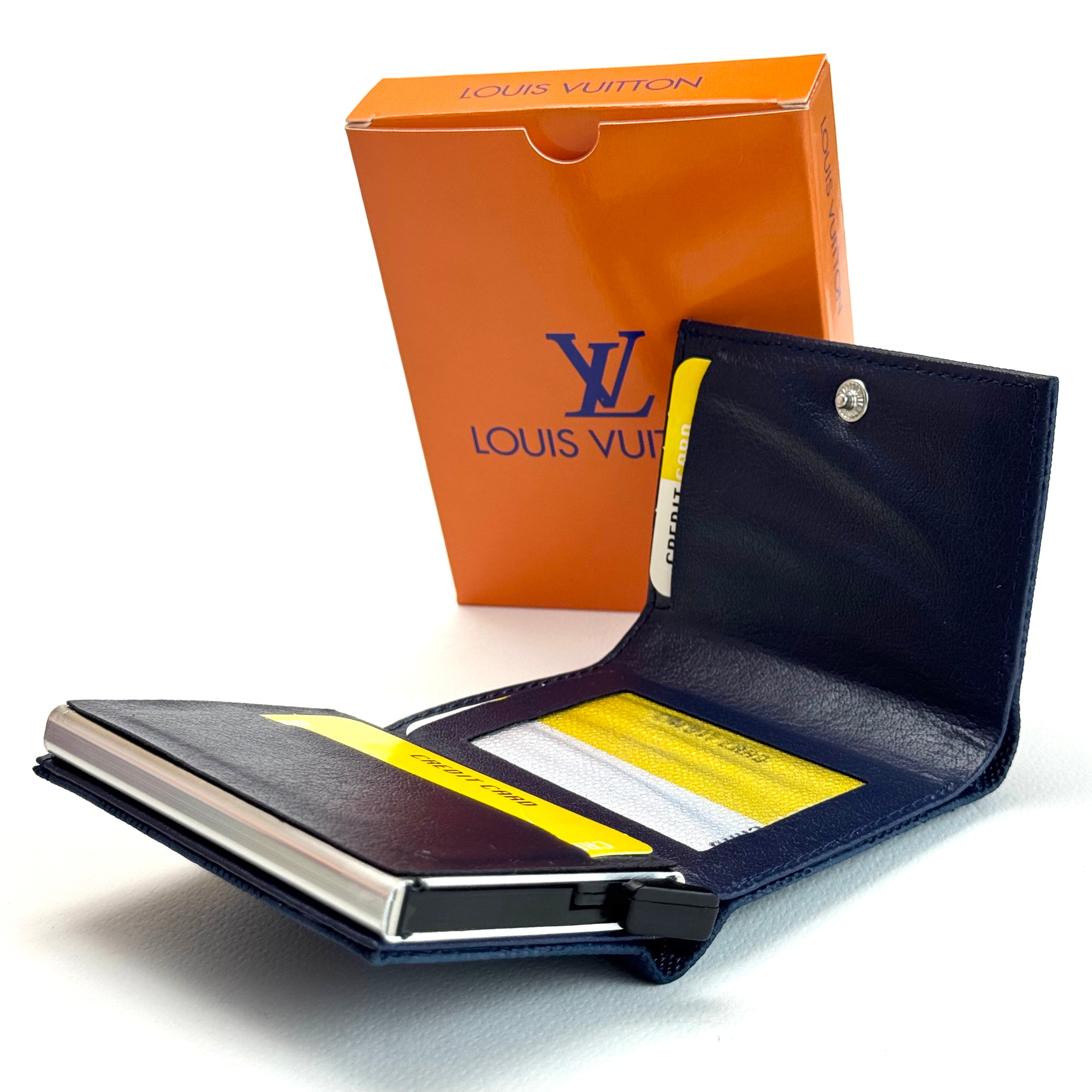 Louis Vuitton Damier Vertical Wallet – Navy Blue