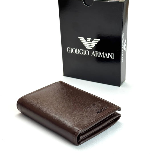 Armani Core Fold Wallet – Dark Brown