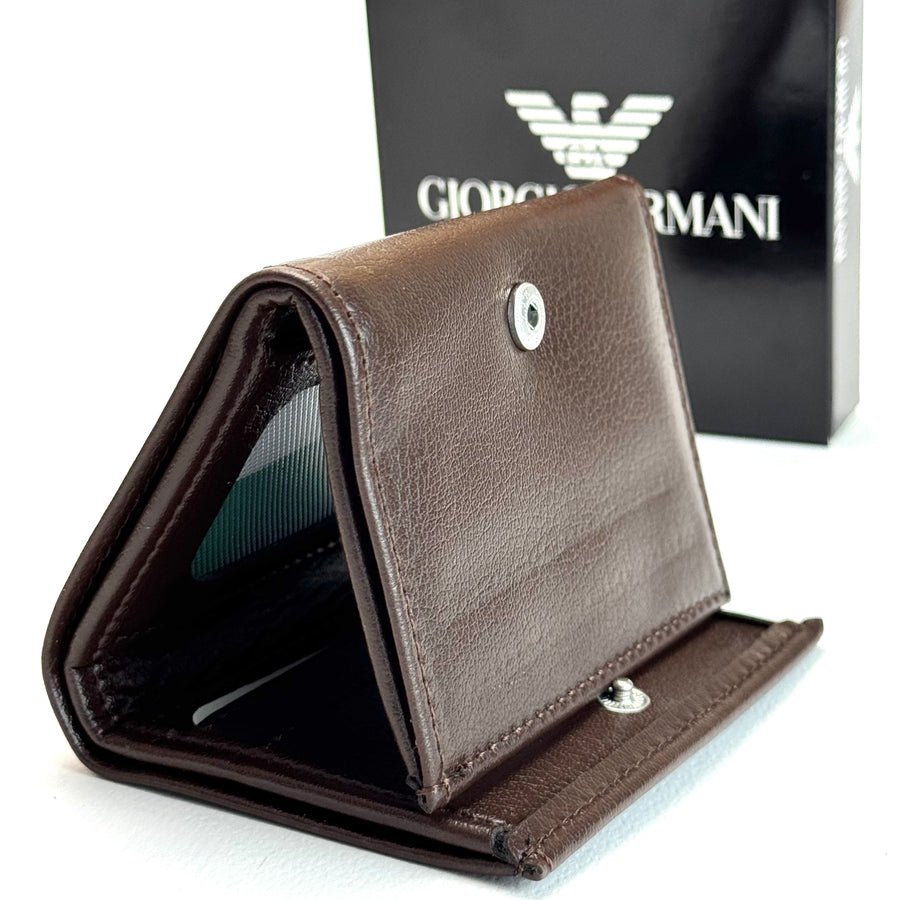 Armani Core Fold Wallet – Dark Brown