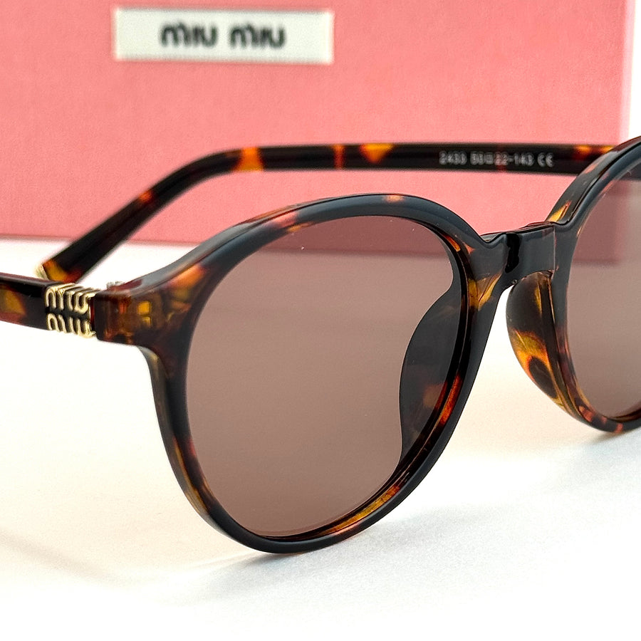 Miu Miu Classic Round – Tortoise Brown