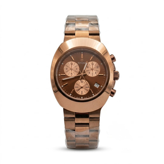 Fitron Chrono FT-2205 – Rose Gold Brown (For Him)