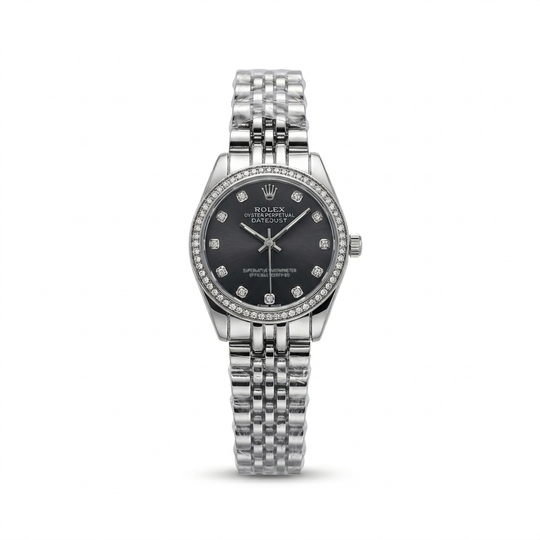 Rolex Datejust RD-3360 – Silver Black Diamond (For Her)