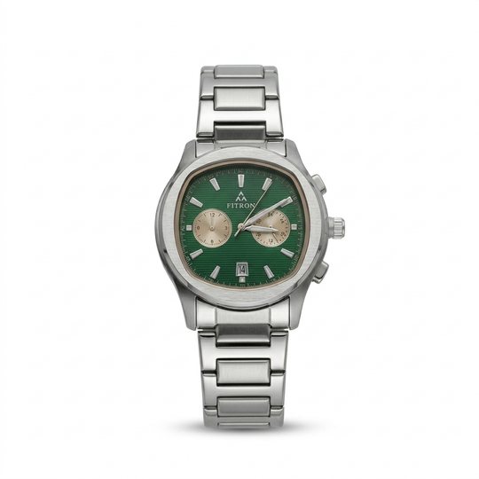 Fitron Chrono – Green Silver Steel (For Him)
