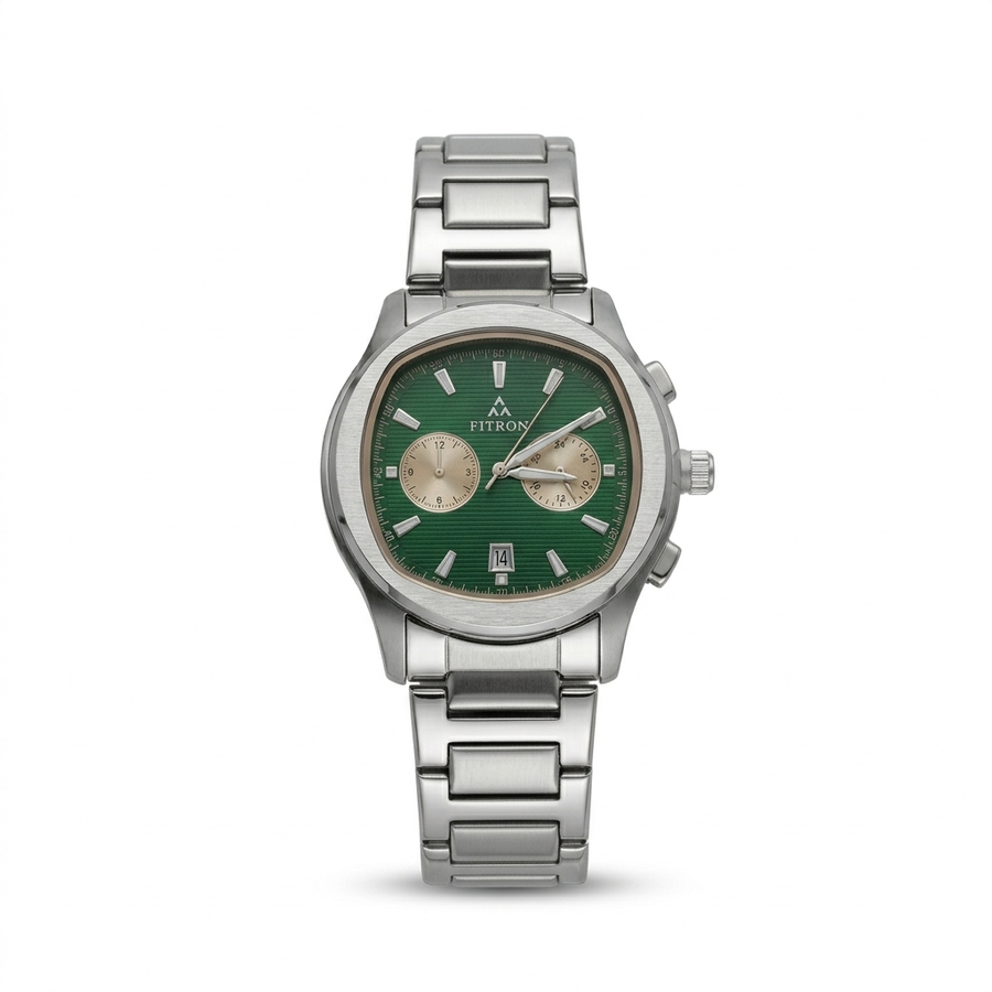Fitron Chrono – Green Silver Steel (For Him)