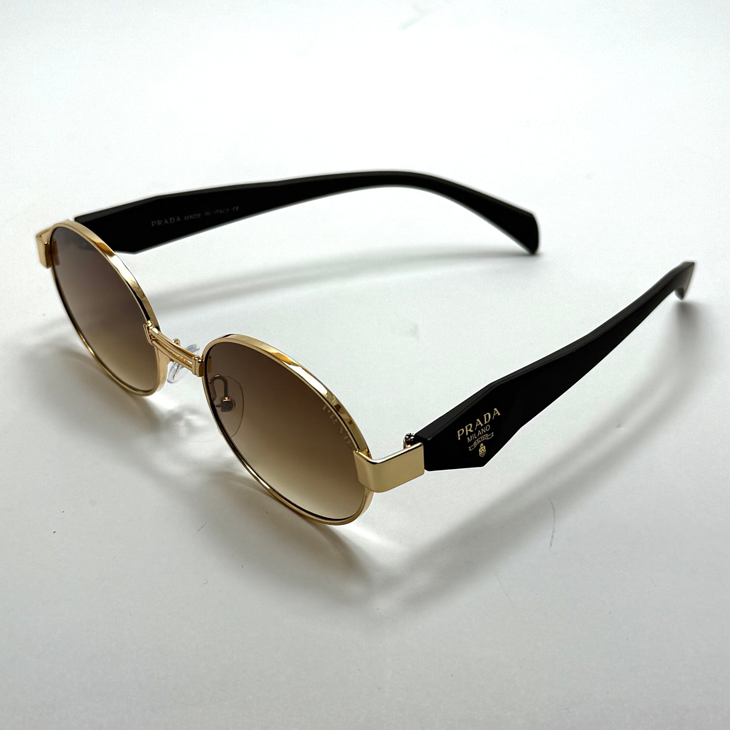 Prada Milano Classic Round – Gold Brown