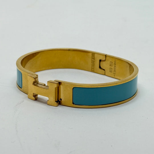 Hermès Clic H – Gold Blue
