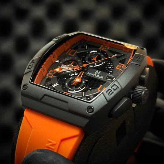 Naviforce Inferno Rubber Chronograph - Orange Black