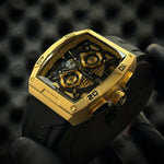 Naviforce Skeleton Chronograph Watch - Gold Black