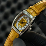 Mark Fairwhale Crystal Rectangle Watch - Silver Yellow (for her)