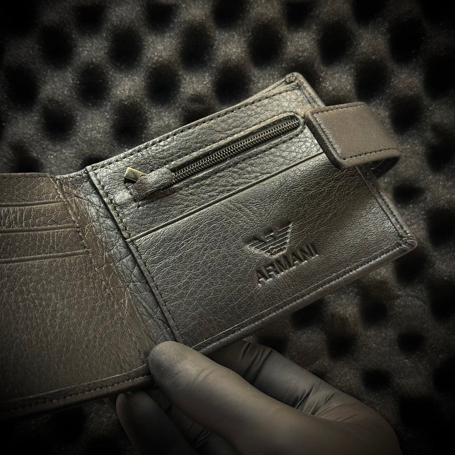 EA Leather Wallet - Black