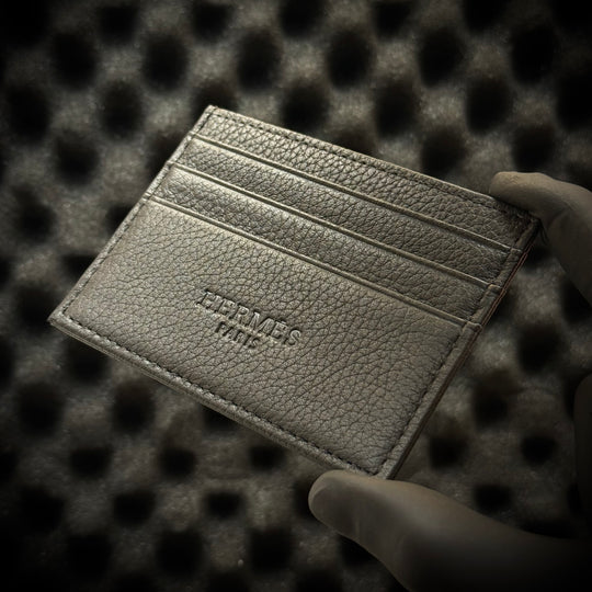 Hermès Paris Leather Card Holder - Black