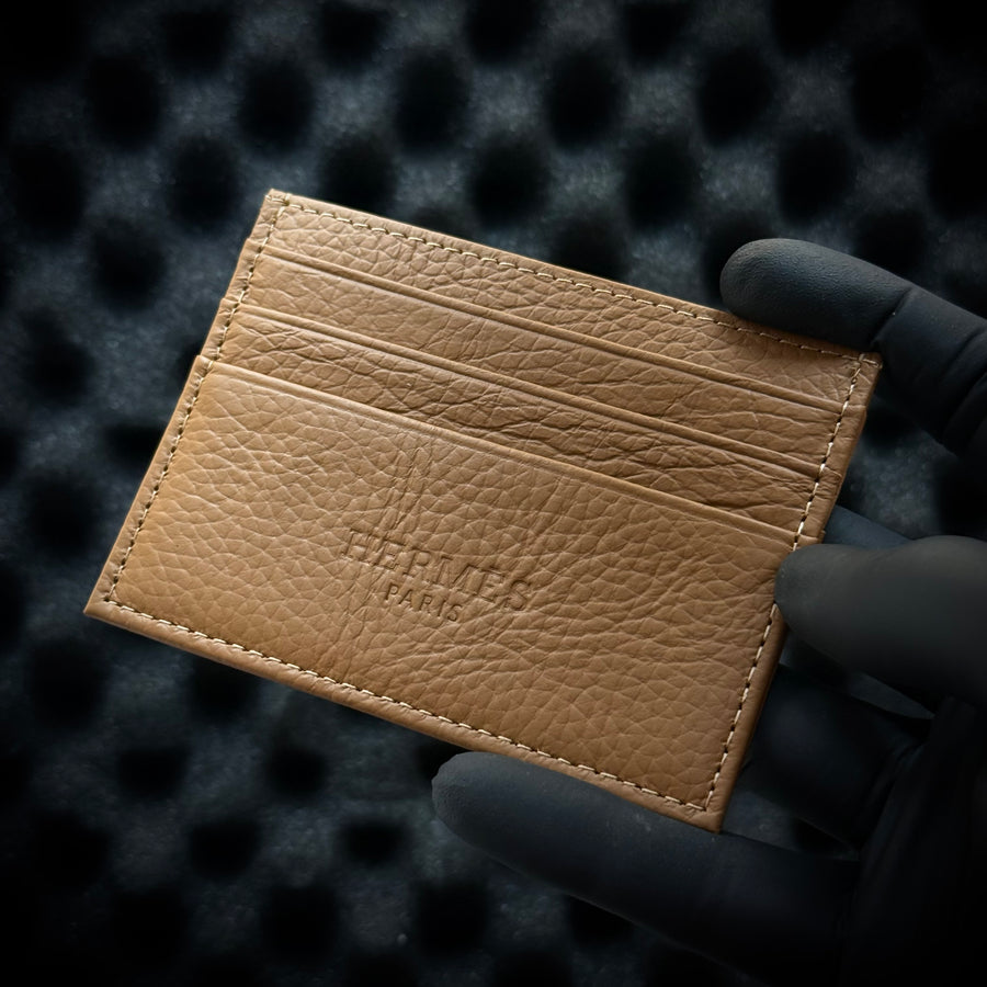 Hermès Paris Leather Card Holder - Black