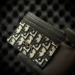 DIOR Oblique Card Holder - White Black