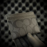 Coach Signature Card Holder - Black