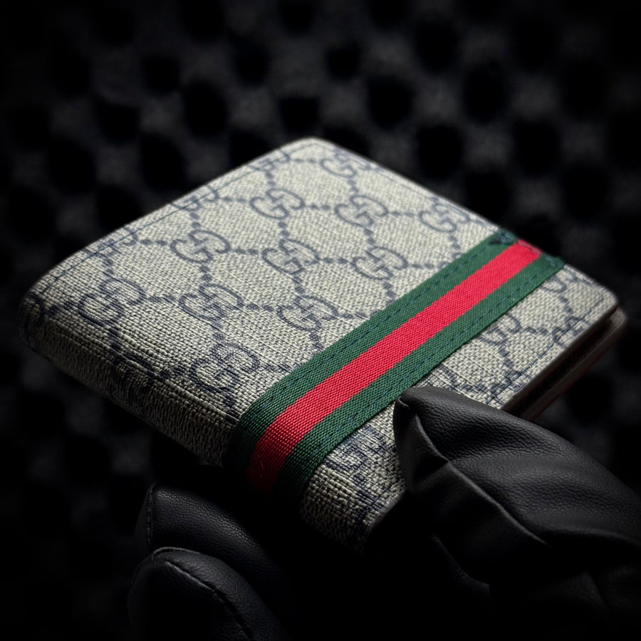GG Stripe Wallet - Grey